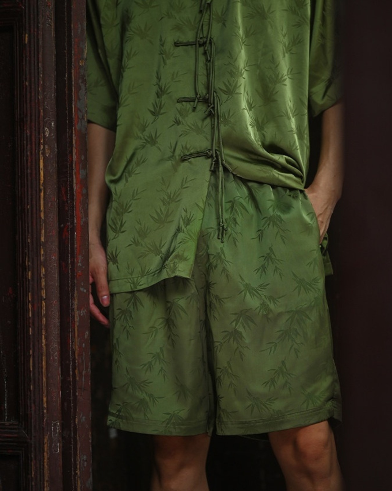 Bamboo Leaf Tang Pants 3color【G1149】