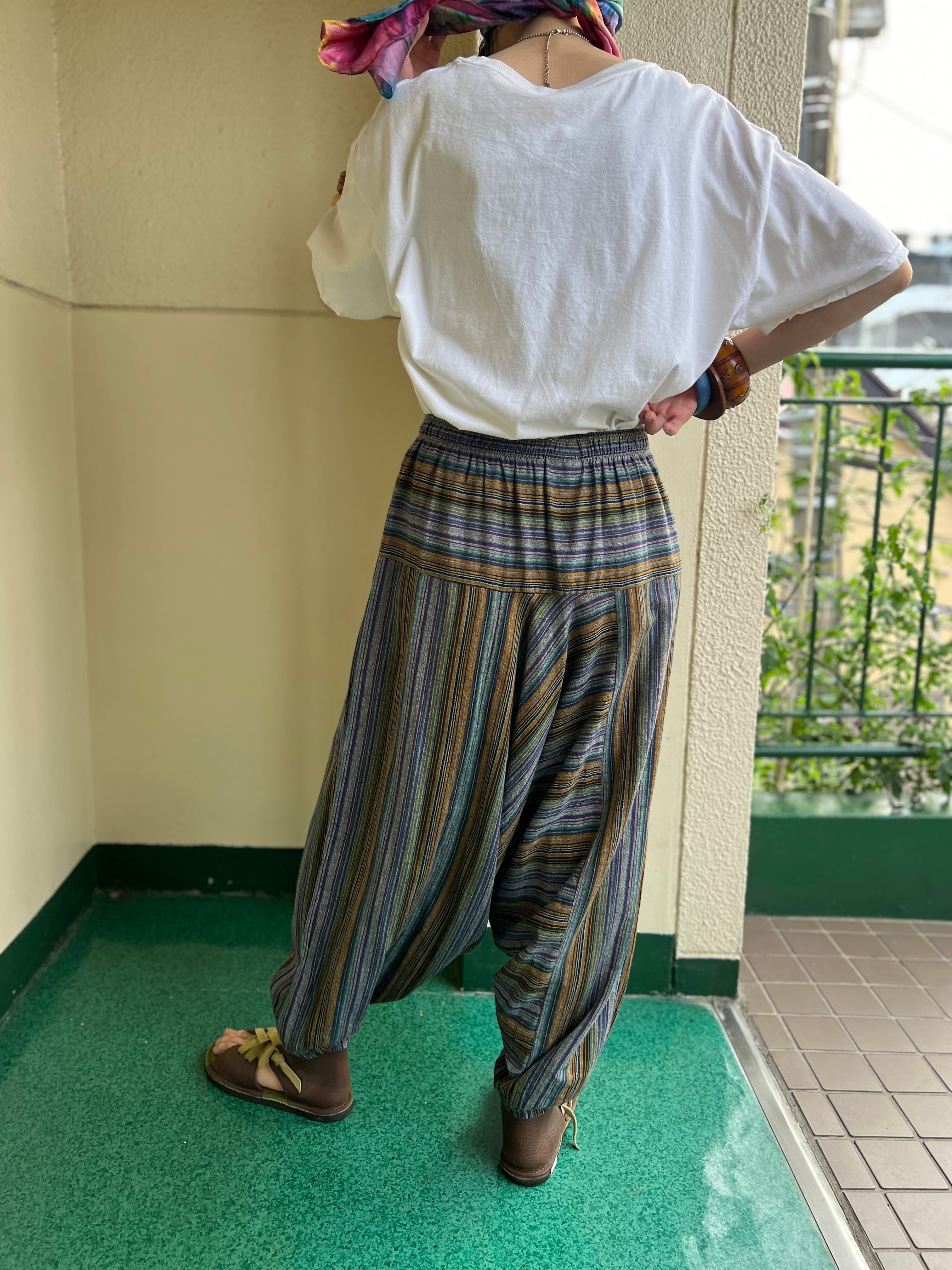 Vintage Nepal stripe cotton pants ( ヴィンテージ ネパール