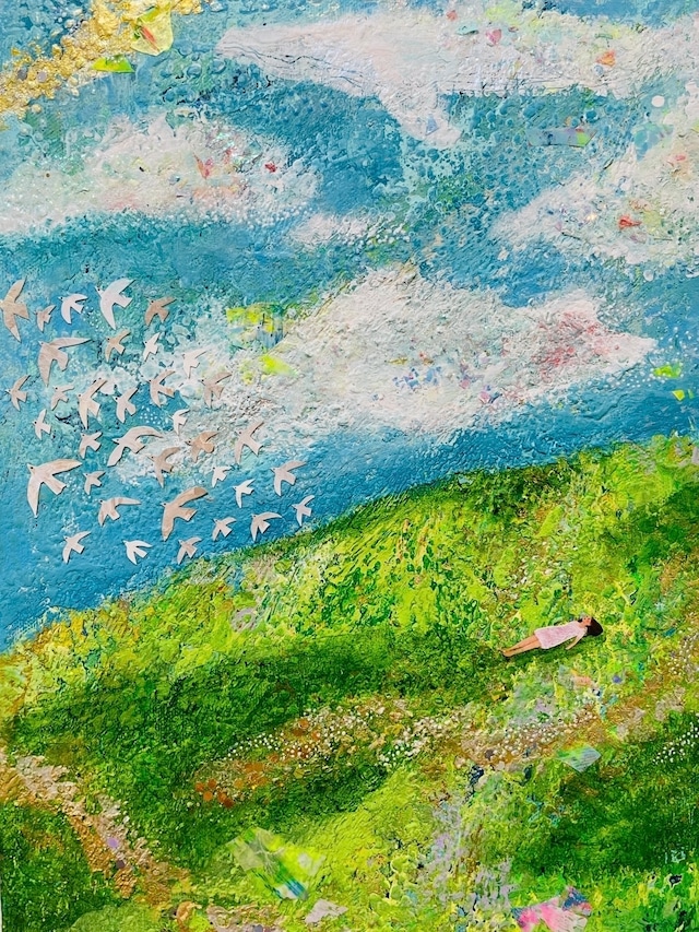 原画F4サイズ【風がふいて　雲は流れて】