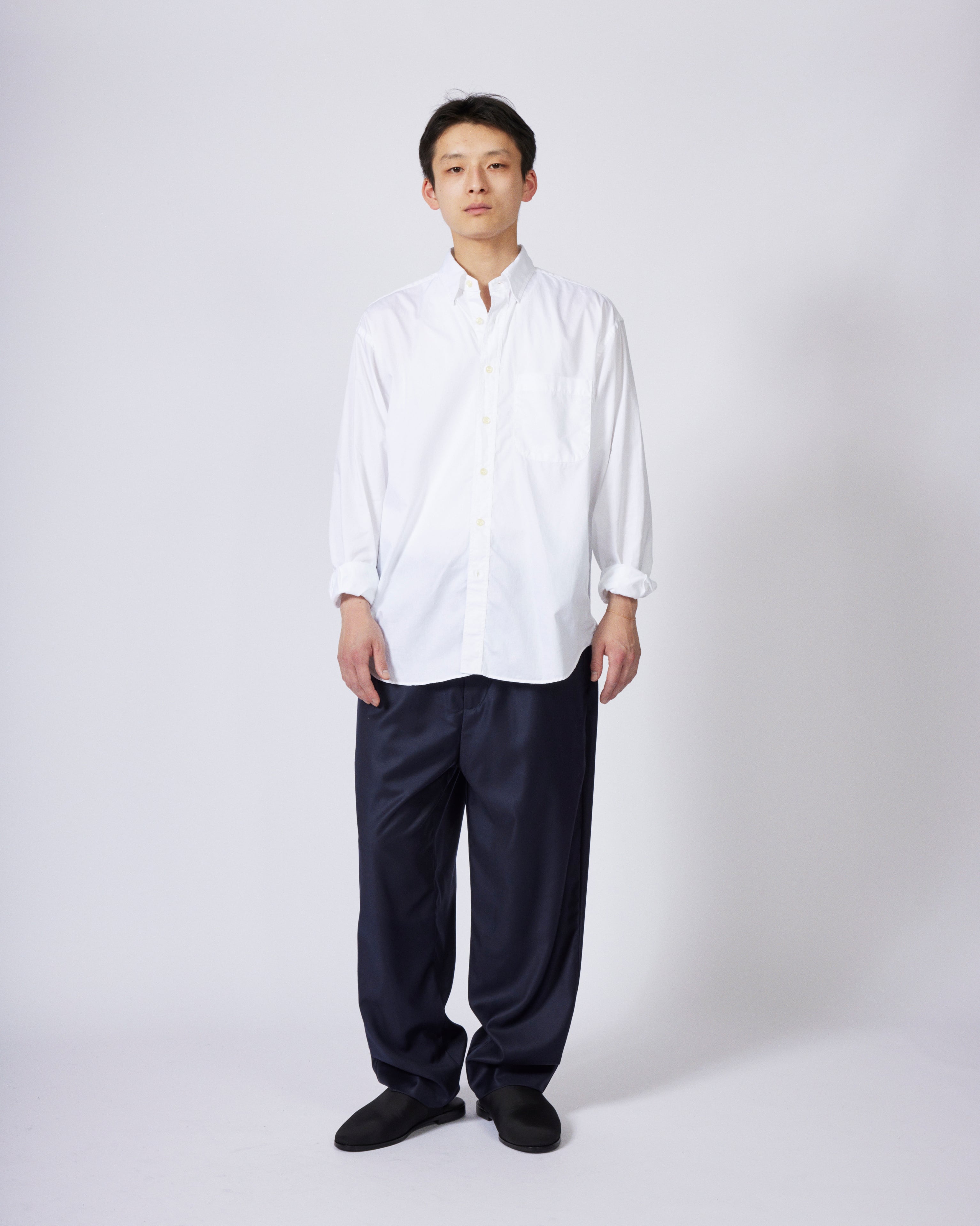 everyone easy slacks fabric by Loro Piana (NAVY) | everyone