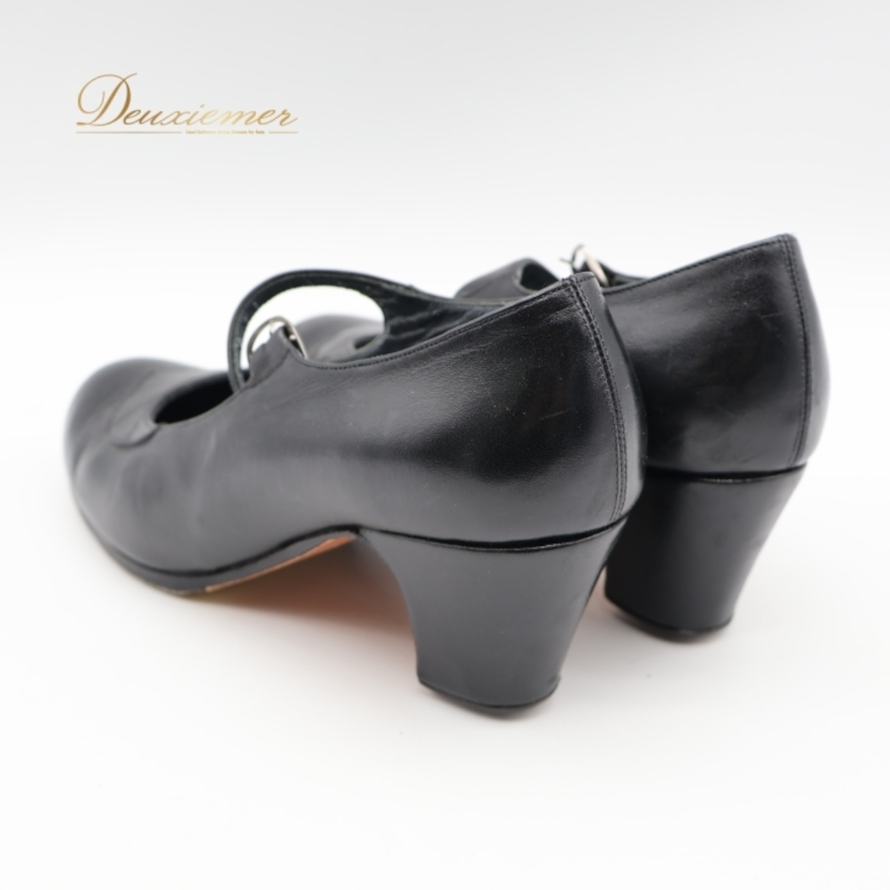 フラメンコ 衣装 シューズ 36 1/2サイス ブラック系 ドンフラメンコ DON flamenco スペイン製 靴 くつ ヒール レディース 黒 無地 シンプル ストラップ ステージ イベント ダンスシューズ ダンス衣装