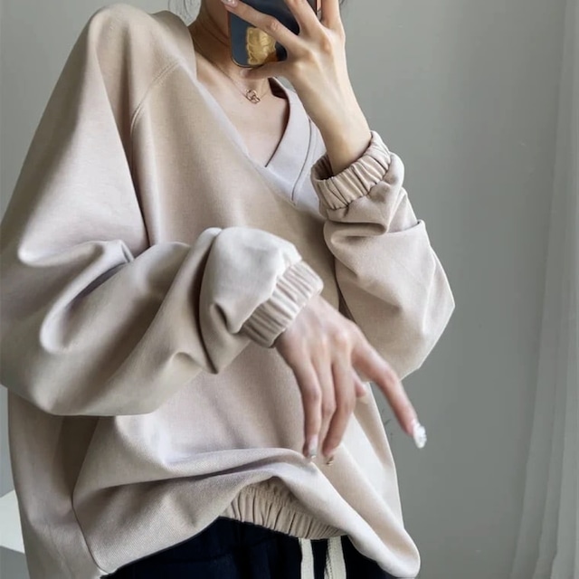 v-neck loose pullover　10739