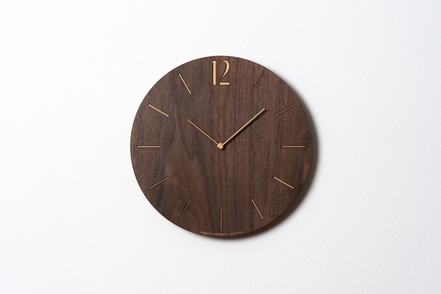 電波時計 PROUD CLOCK WALNUT -NENRIN-