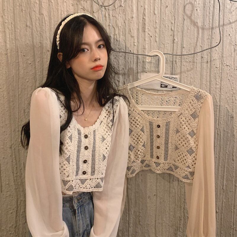 シャツ スプリングオータムスタイルショートトップス ロング 春物 秋物 スクウェア ステッチ YY-ファッション62513706549