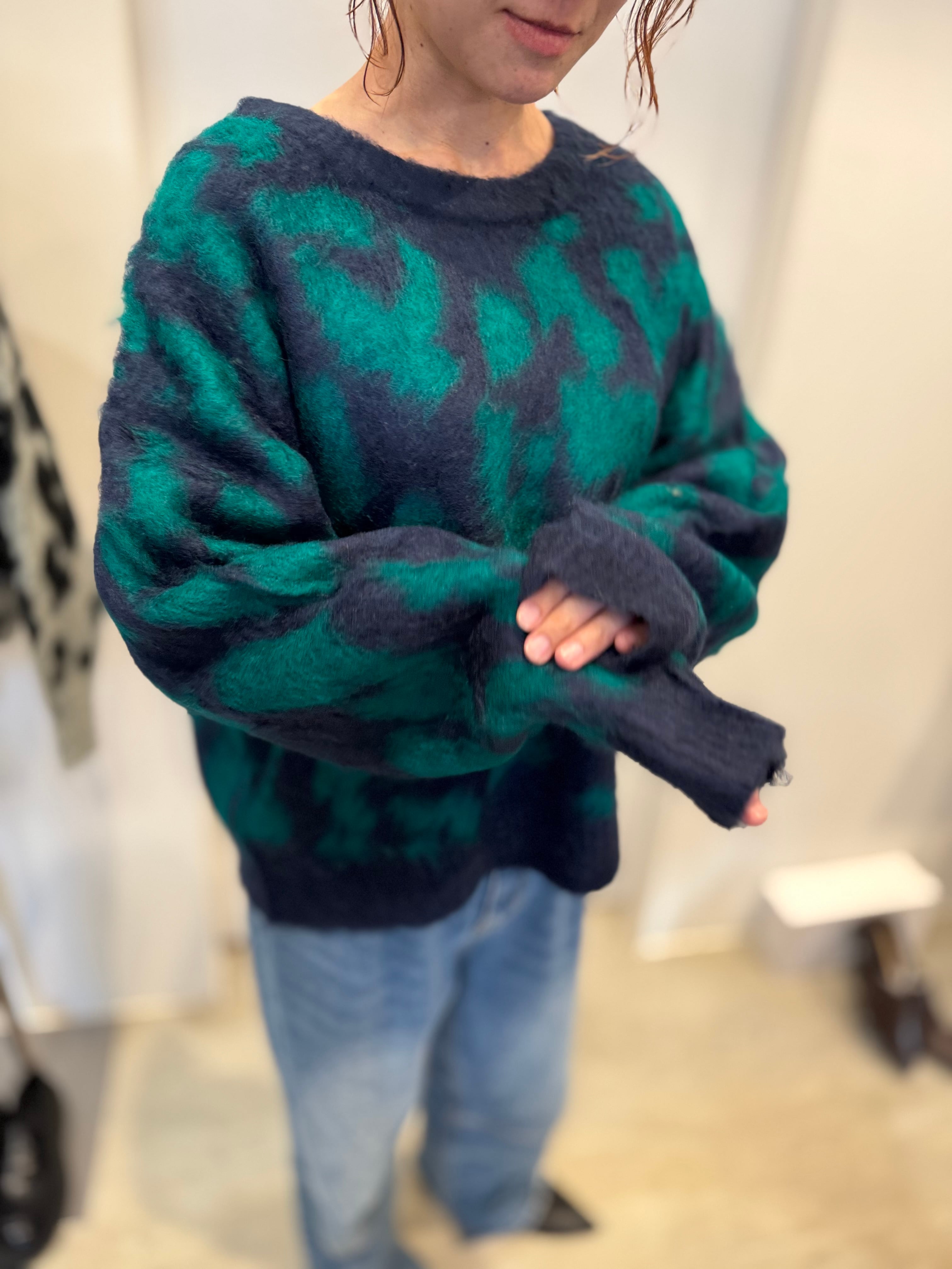 【SELECT】レオパード柄ニットプルオーバー