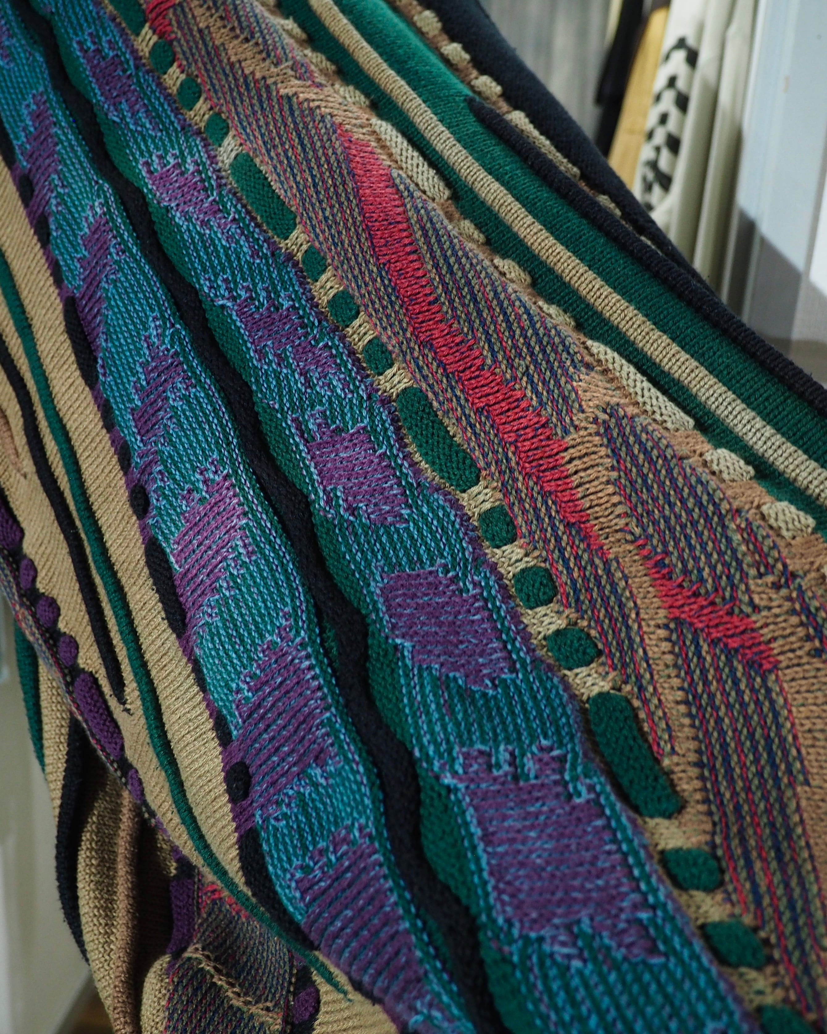 1990s " TOSANI ‐ Pure Cotton " Bewitching Color Vintage Loose 3D Knit