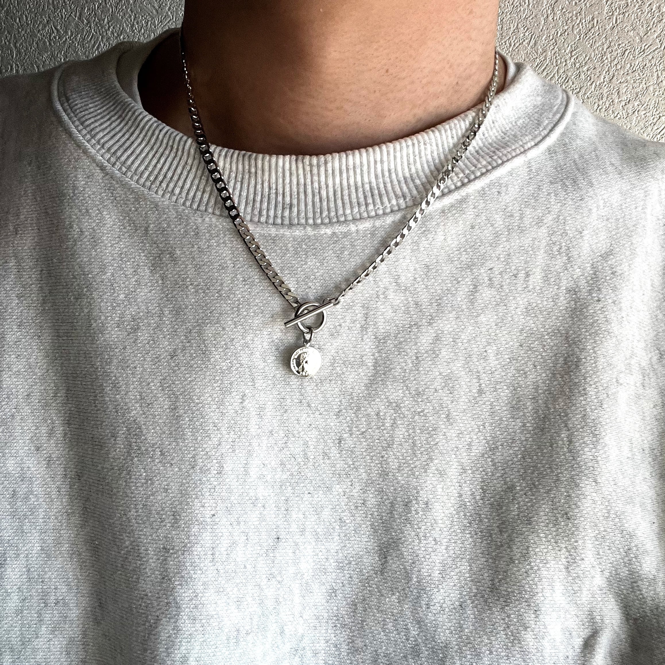 Coin Chain Necklace 【SILVER】 | Akto