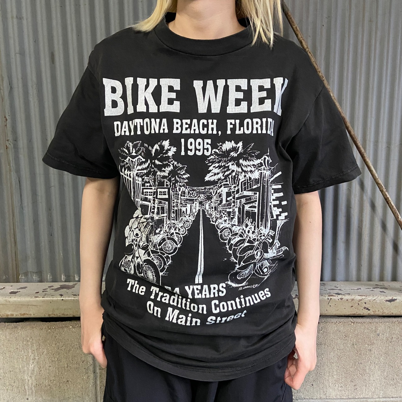 USA製 90年代 BIKE WEEK 1995 バイク モーターサイクルTシャツ メンズM 