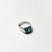Vintage 925 Silver Crushed Turquoise Inlaid Ring Made In Mexico