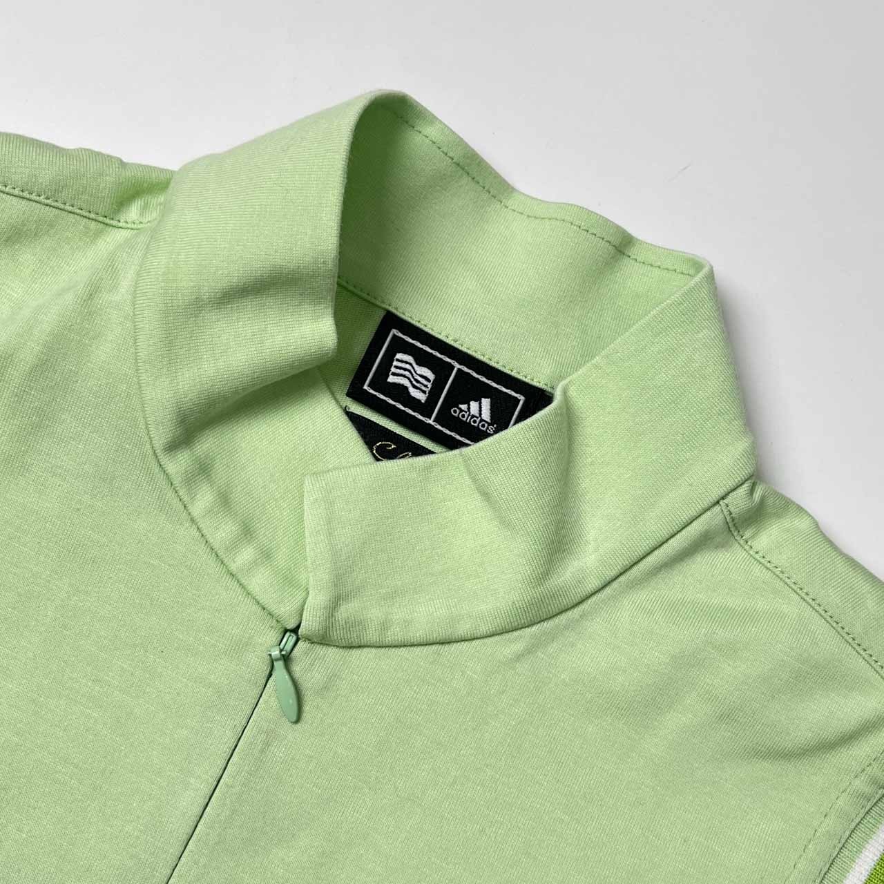 adidas GOLF アディダス ゴルフ ノースリーブ ハーフジップ シャツ L/G/ライトグリーン レディース