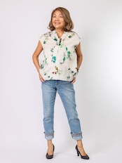 ボタニカルプリントボウタイブラウス(Mylanka)