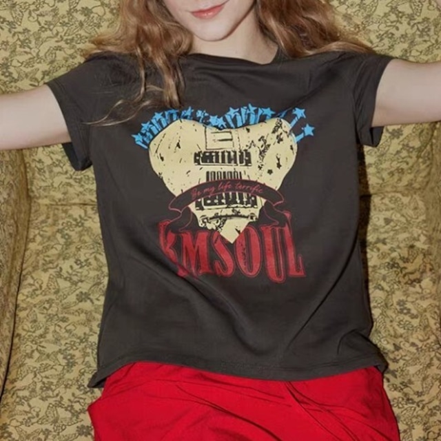 グラフィックプリント コットンTシャツ  L1420