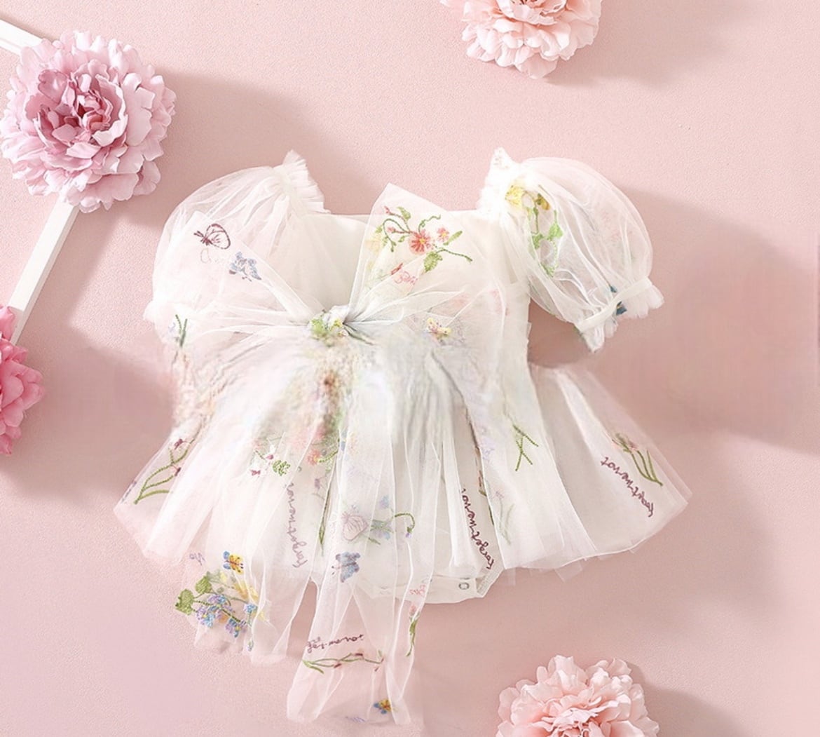 予約 garden party rompers white