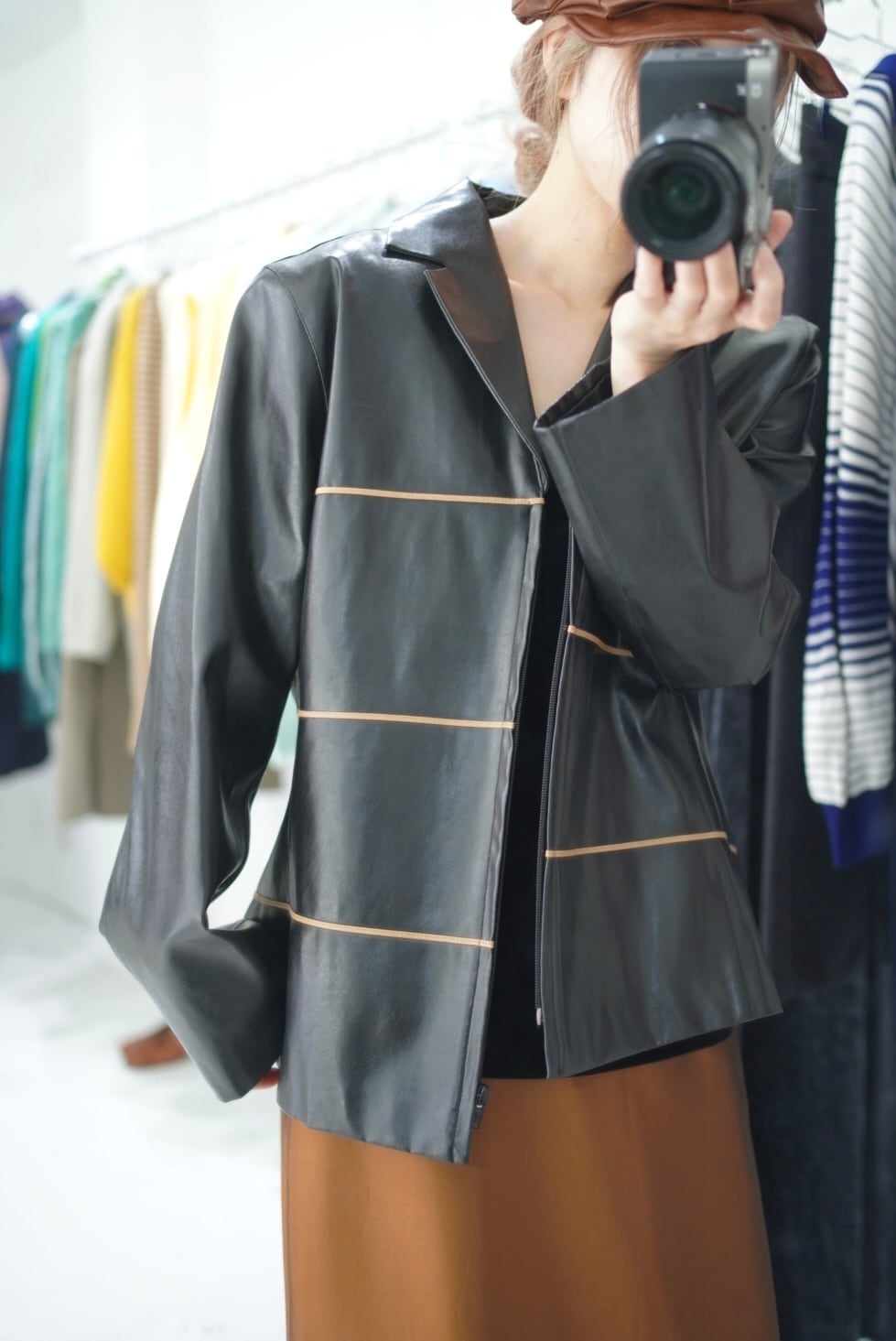 zip up leather jacket