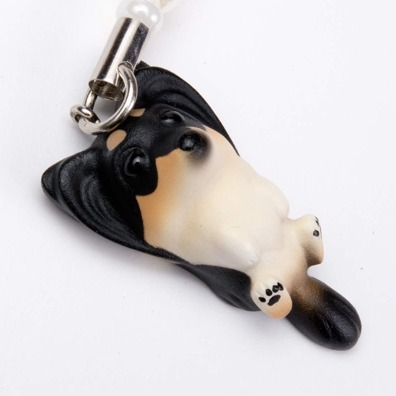 Dog 92 Papillon パピヨン ブラックタン ビーズ ストラップ DN-1403