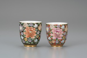 【九谷焼 大志窯】金花詰 組湯呑