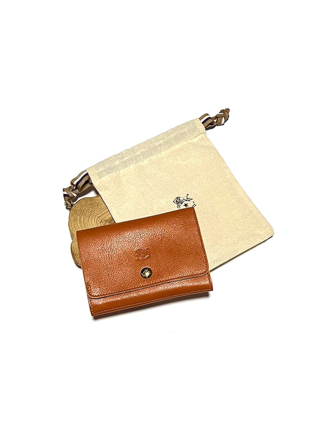 IL BISONTE 小銭入れ付 二つ折り財布  ”CARAMEL"　茶色　ブラウン　SMW028-CA101　財布