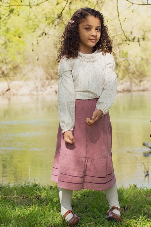 【Marie Puce Paris】Bohemian long skirt in double gauze⭐6ｙ－１0ｙ