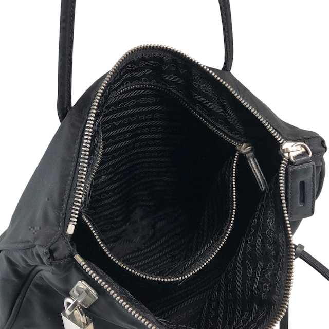 PRADA プラダ トートバッグ ブラック トライアングルロゴ ナイロン カデナ vintage ヴィンテージ オールド a6ap6j