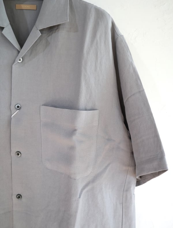 LAMOND(ラモンド) LINEN RAYON OPEN COLLAR SHORT SLEEVE SHIRT