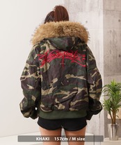 ◆フードファー クロップド パフジャケット◆gt-c25103