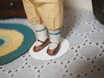 古い日本製ビスクドール 山城柳平商店 薄オレンジ服 画像8