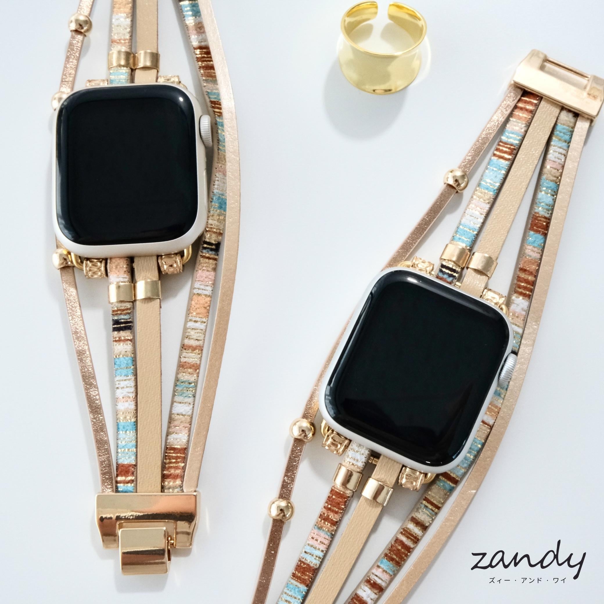 Apple Watch   アップルウォッチ  美品 レザーブレスレットバンド】B003 アップルウォッチバンド ボヘミアン調