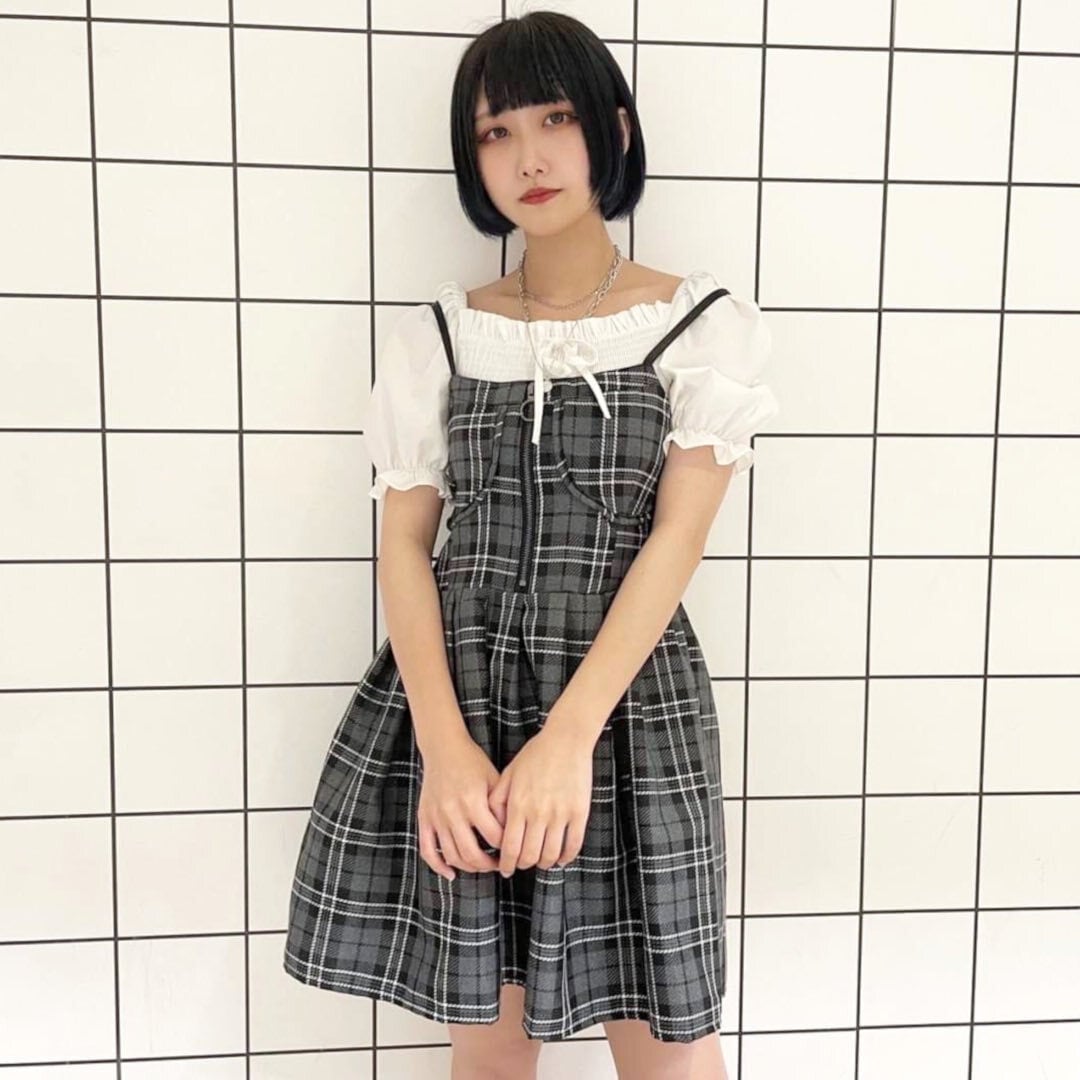8/11 完売→再入荷!】チェックプリーツキャミワンピ(GREY) VOLCANAPHRODITE VolcanAphroditeワンピース