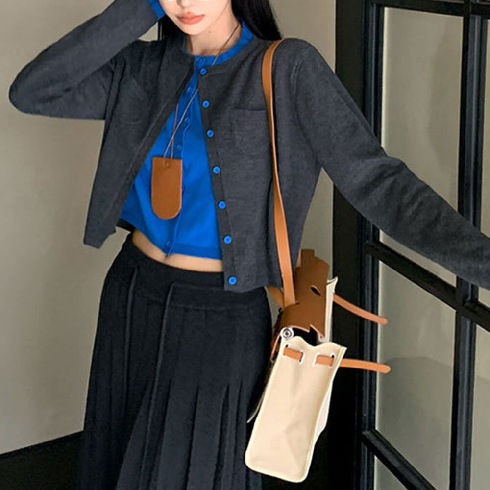 【送料無料】 レイヤード風 ニット カーディガン 重ね着 レディース 春秋 韓国 トップス 羽織り きれいめ 大人 カジュアル おしゃれ 切り替え 配色 長袖 ニットカーディガン 大人可愛い 大人女子