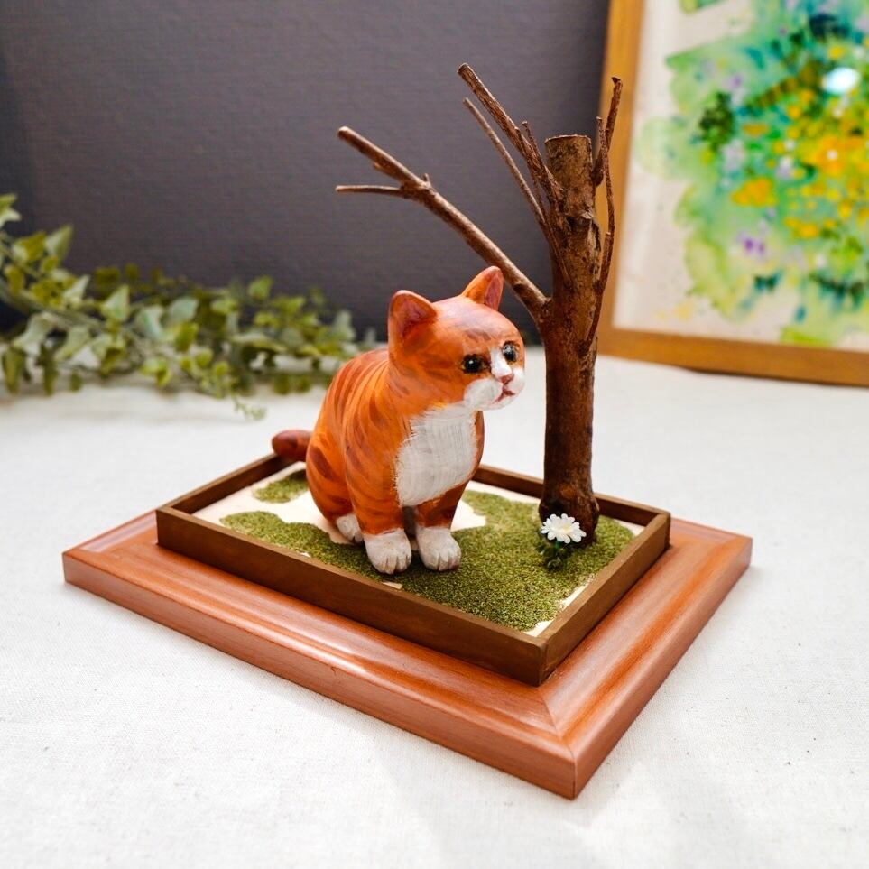 猫の絵 403 水彩画 原画 グレー猫 | Forest cat