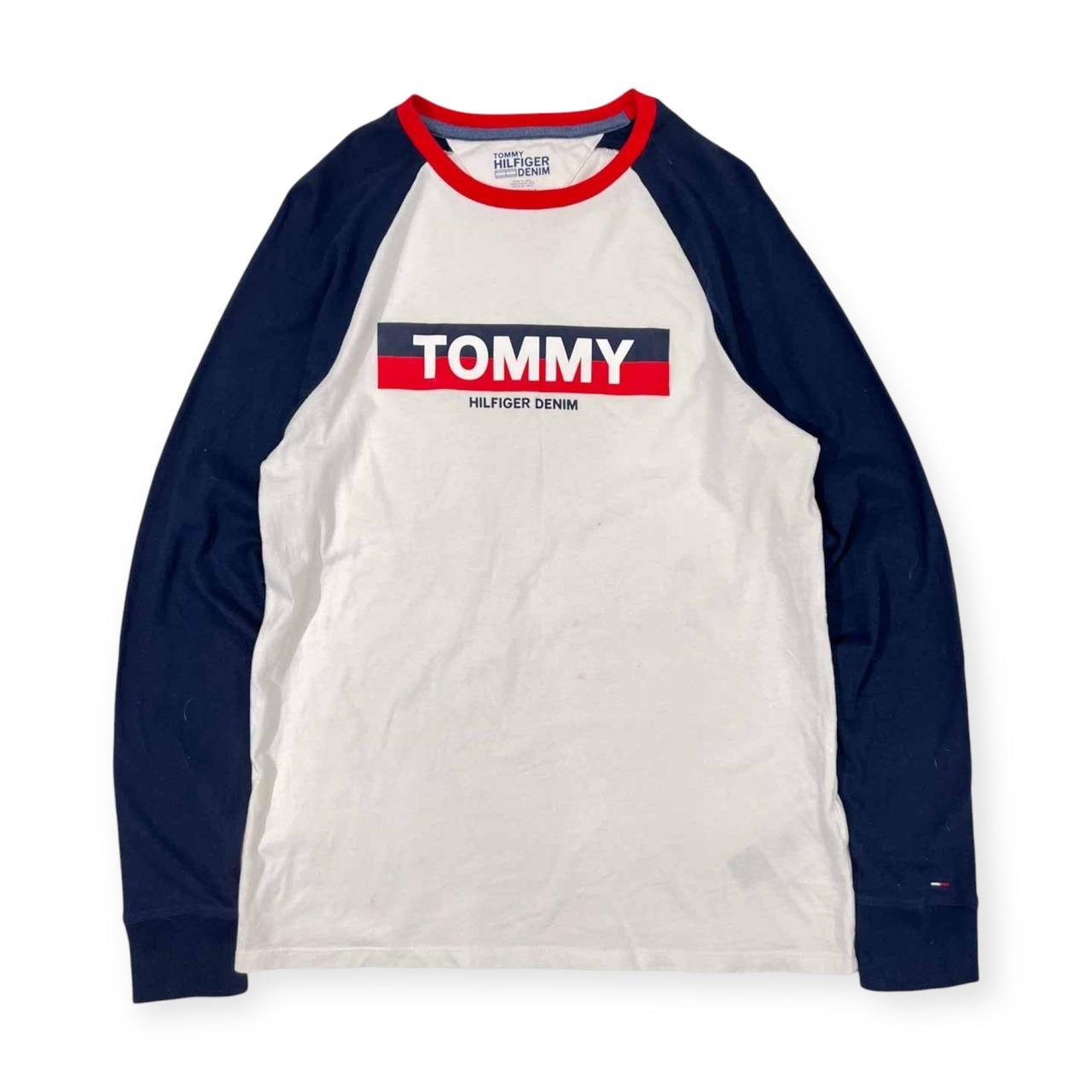 TOMMY HILFIGER トミーヒルフィガー ベースボール インド綿 長袖 Tシャツ XS/マルチ メンズ