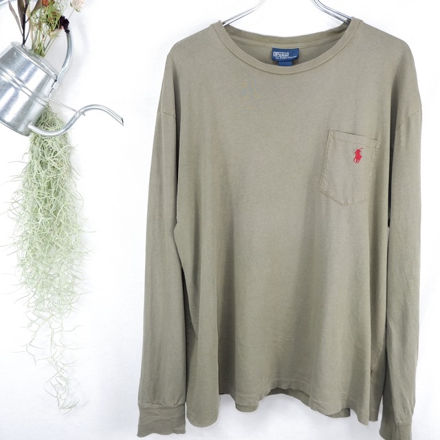 [L] Polo Ralph Lauren Khaki L/S Tee | ポロ ラルフローレン カーキ ロングTシャツ