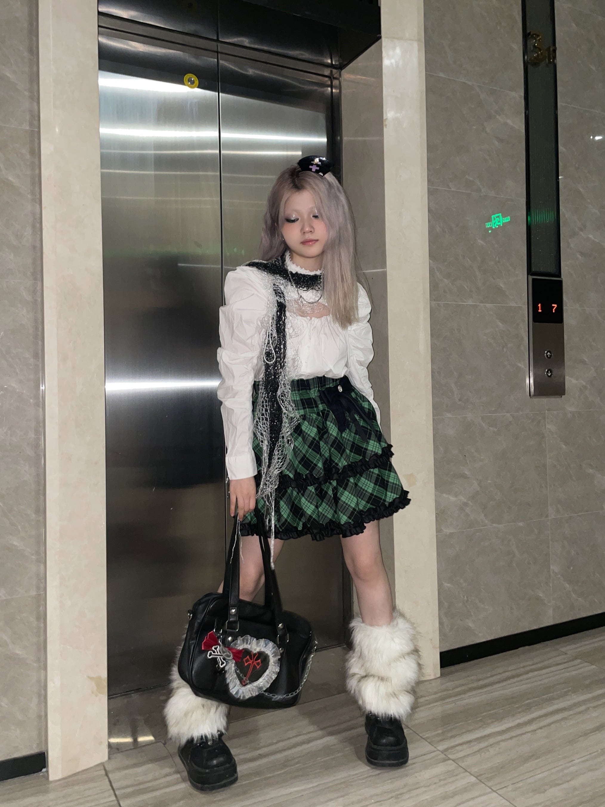 スカート ピンク チェック 緑 ロリータ 原宿 渋谷スカート ボトムス