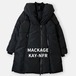 MACKAGE KAY-NFR マッカージュ レイヤード フード付き ロング ダウンジャケット 高級ダウン 黒 ブラック XL / J&NREUSE レディース アウター
