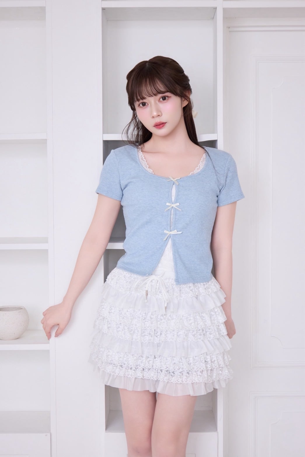 lace tiered mini skirt | Désir et Raison