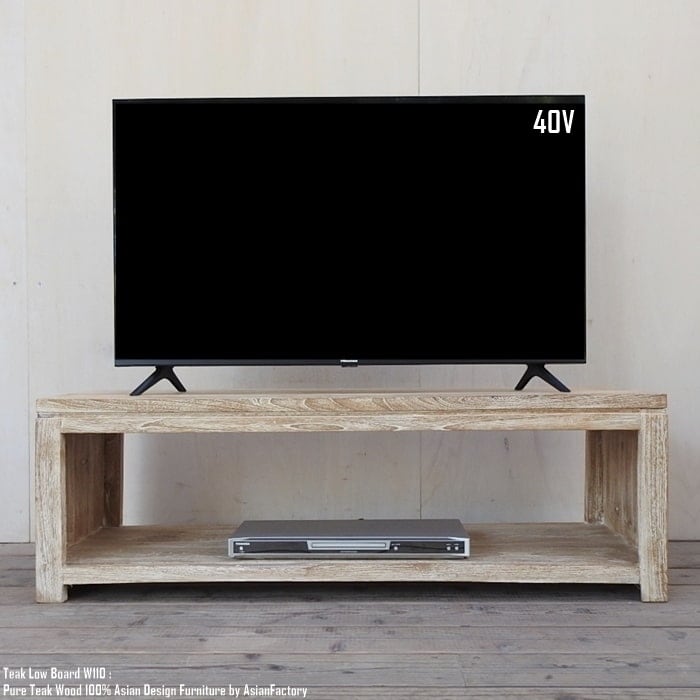 チーク無垢材 テレビ台 110cm LWW ホワイトウォッシュ TVボード チーク無垢材 テレビ台 110cm LWW ホワイトウォッシュ TVボード