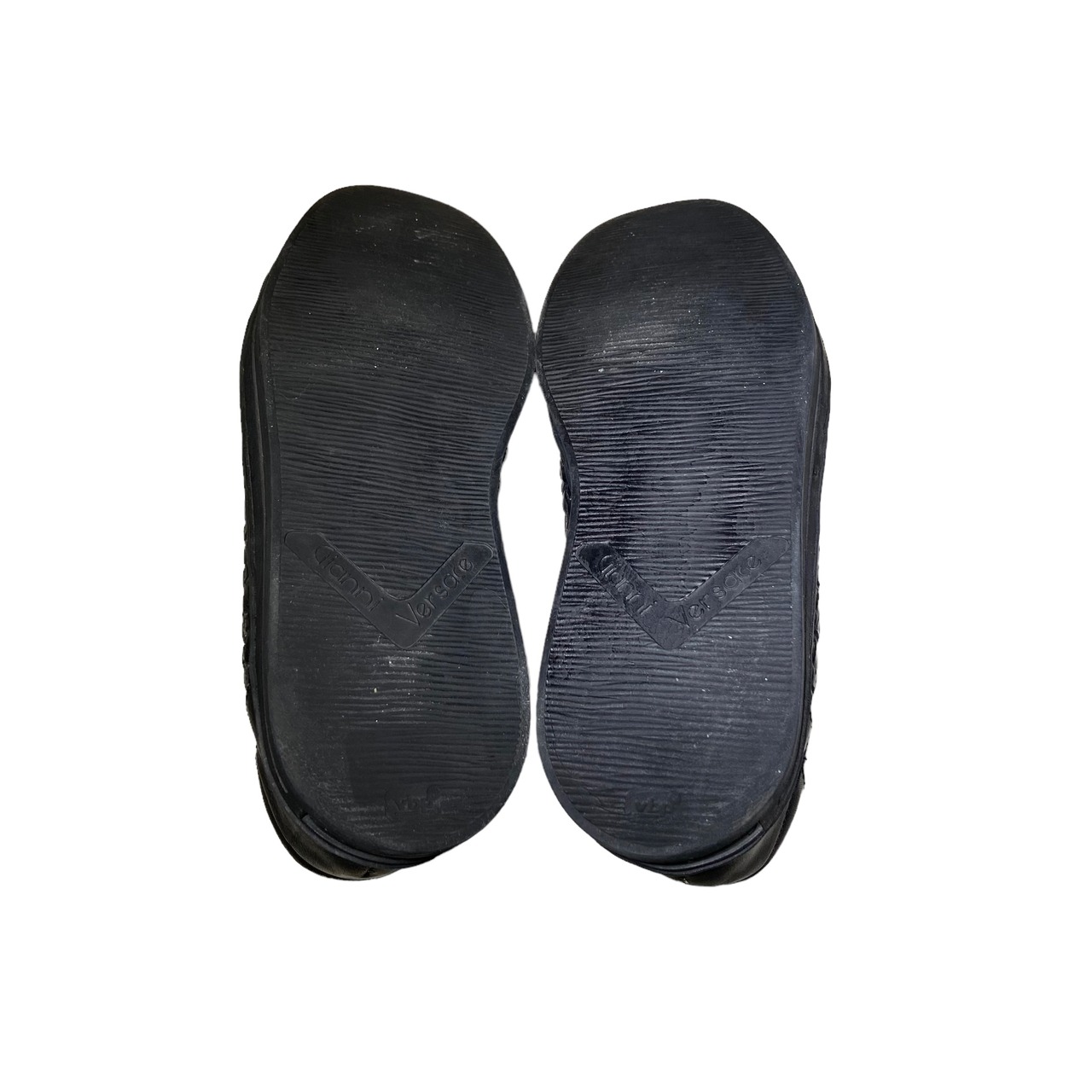 vintage VERSACE black color intrecciato leather sneaker