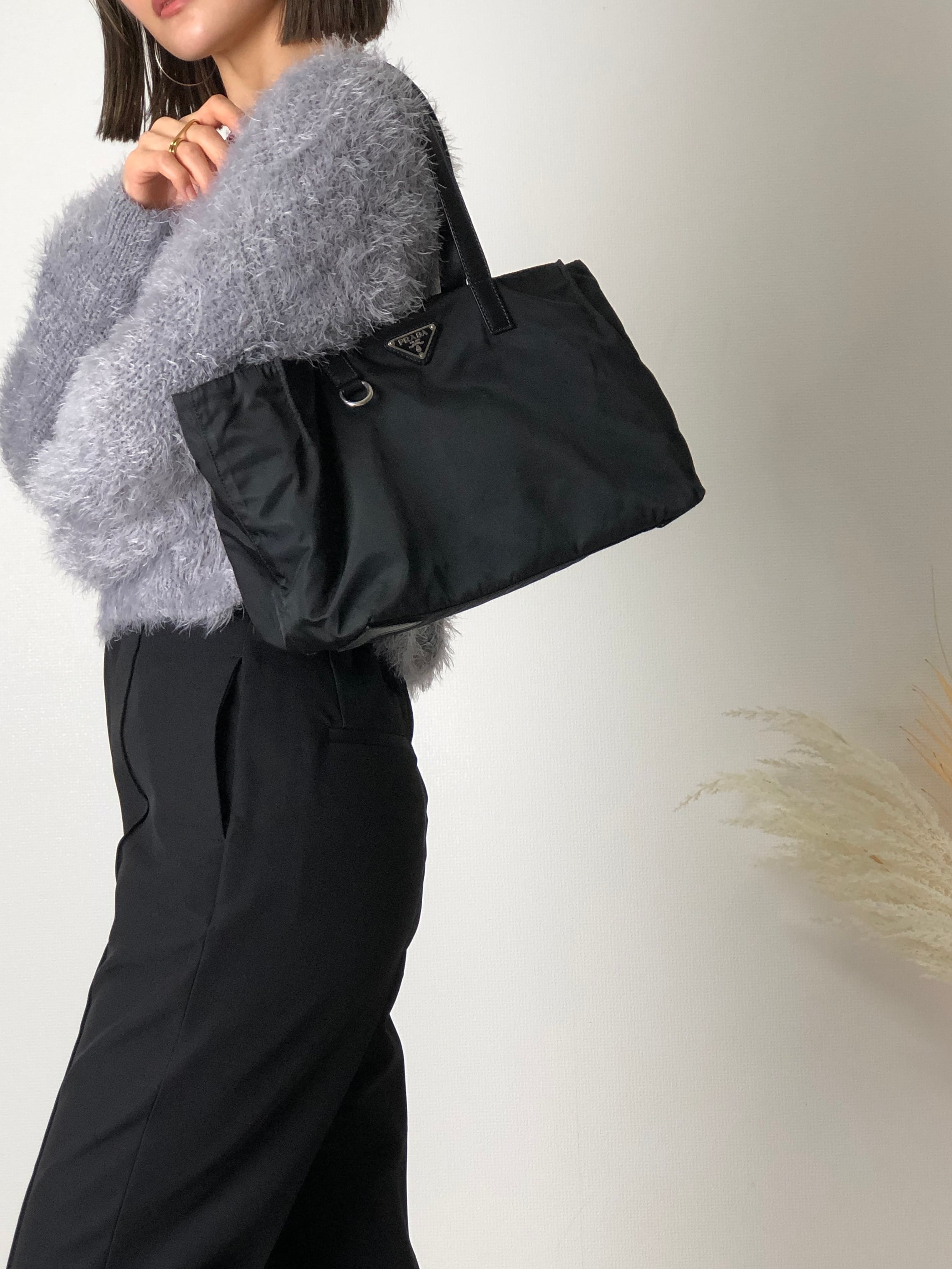 日本直送 名牌中古包 】PRADA プラダ トライアングルロゴ ナイロン