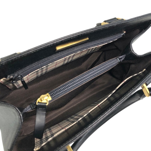 BURBERRY バーバリー ハンドバッグ ブラック ロゴ レザー vintage ヴィンテージ オールド imtu4e