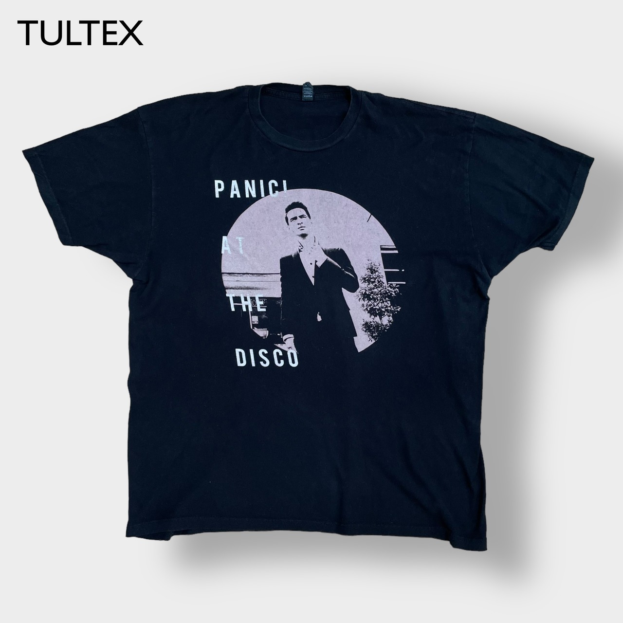 【TULTEX】Panic! At The Disco パニック！アット・ザ・ディスコ バンドTシャツ ツアーTシャツ バックプリント 両面 ロゴ ミュージック 音楽 バンt XXL ビッグシルエット 黒t 半袖 夏物 MEXICO製 us古着