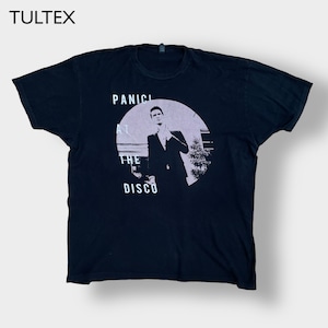 【TULTEX】Panic! At The Disco パニック！アット・ザ・ディスコ バンドTシャツ ツアーTシャツ バックプリント 両面 ロゴ ミュージック 音楽 バンt XXL ビッグシルエット 黒t 半袖 夏物 MEXICO製 us古着