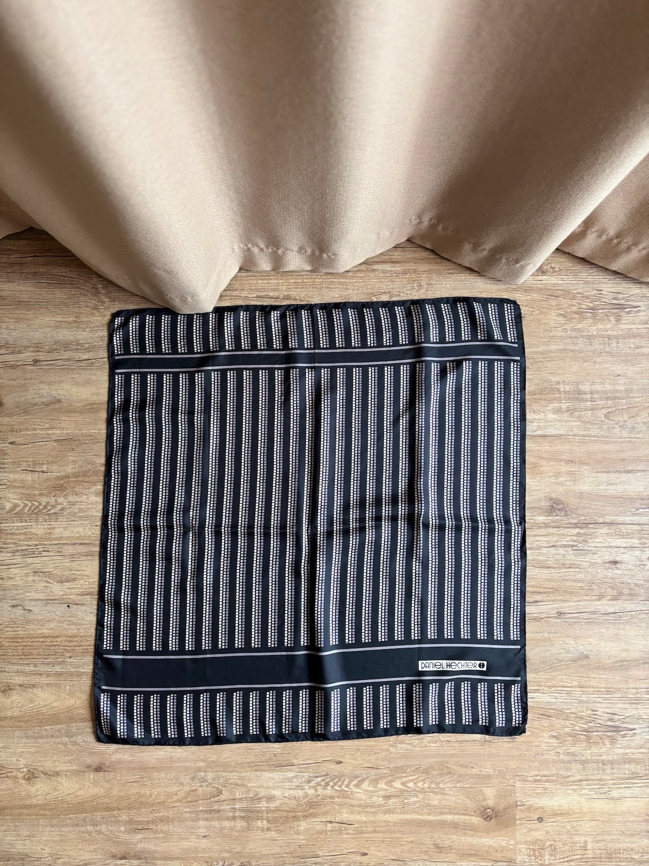 geometric stripe silk scarf-5153-8