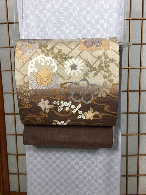 結城刺繍袋帯【中古】