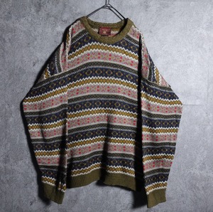 Euro geometry border design knit