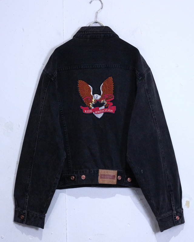 【Caka act2】90’s Wappen Custom Vintage Black Denim Jacket