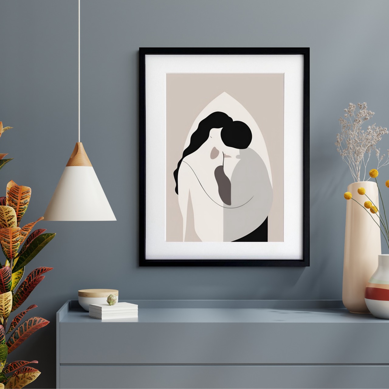 blissful｜抽象的に描く静かな幸福のアートポスター｜ミニマル空間に馴染む上品な一枚｜A3ポスター