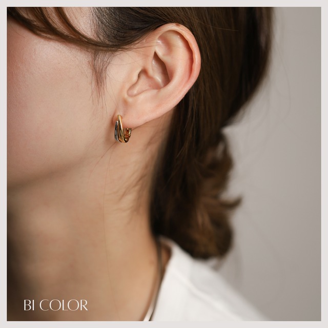 Hoop pierce -Bi color/Gold/Silver-
