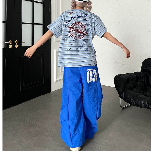 マルチボーダーシグネチャーグラフィックTシャツ 2col   R02260