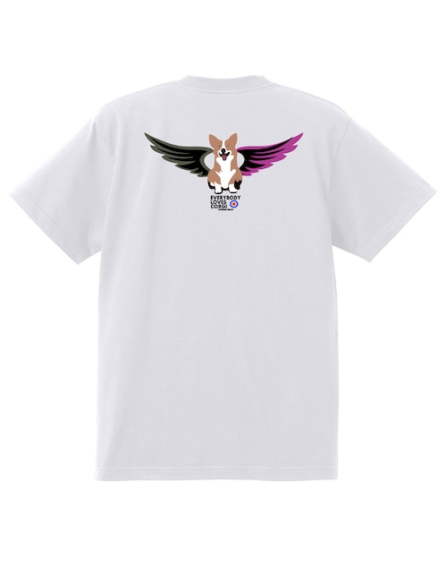 デザインNo.474 コーギーの天使の羽Tシャツ5.6ozTシャツ　