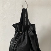 【受注予約：7月中旬入荷予定】nylon drawstring bag/black